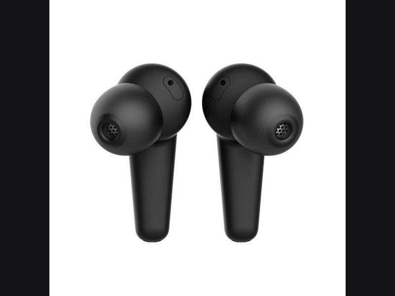 Matte black true wireless earbuds
